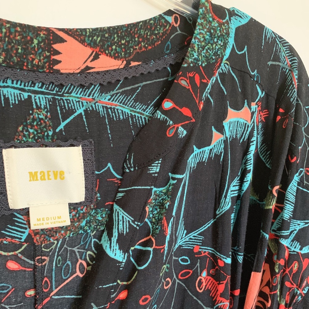 Maeve Geoscope Rayon Jumpsuit Anthropologie Sz M